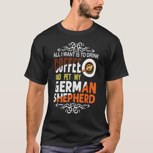 German Shepherd Coffee T-Shirt (Front)