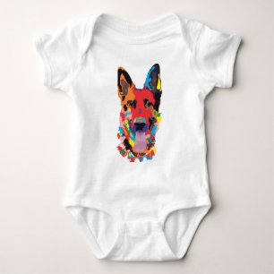 German shepherd colour baby bodysuit