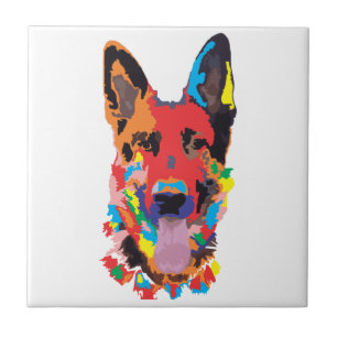German shepherd colour ceramic tile