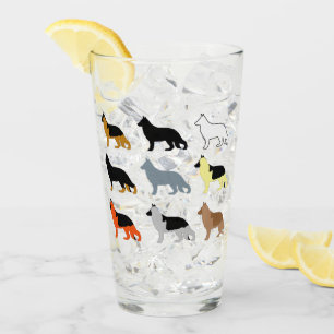 German Shepherd Colour Silhouettes Glass