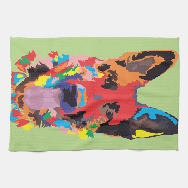 German shepherd colour tea towel (Horizontal)