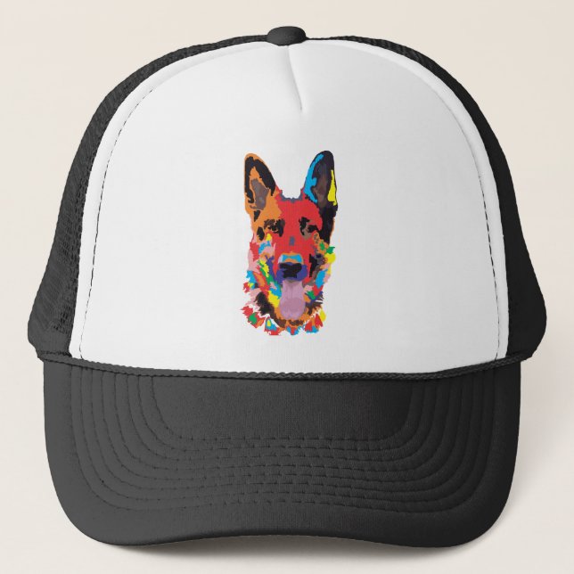 German shepherd colour trucker hat (Front)