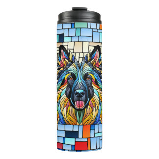 German Shepherd - Colourful Mosaic Art Thermal Tumbler