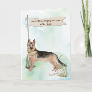 German Shepherd Congratulations on New Dog Card