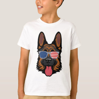 German Shepherd Cool American Patriot - Children's T-Shirt