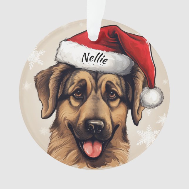 German Shepherd  Custom Christmas Ornament (Front)