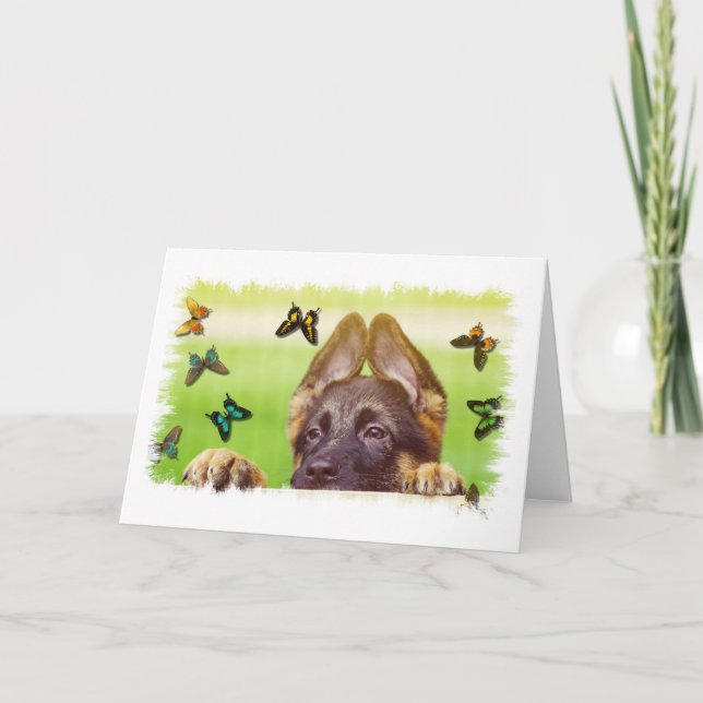 German Shepherd Custom Greeting Card (Front)