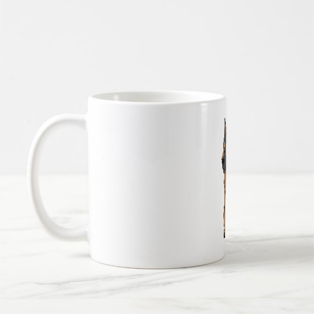 German Shepherd Cute Cartoon  Coffee Mug (Left)