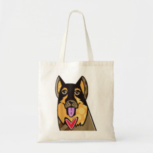 German Shepherd Cute Cartoon Dog Pop-Art Souvenir  Tote Bag