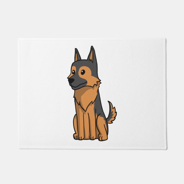 German Shepherd Cute Cartoon  Doormat (Front)