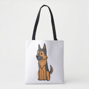 German Shepherd Cute Cartoon Tote Bag