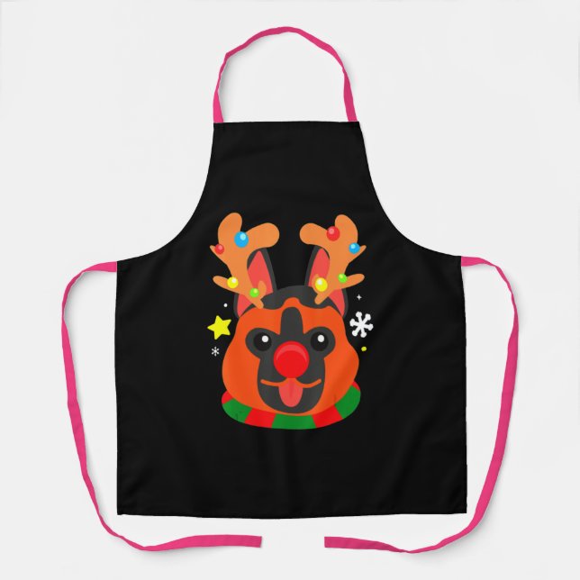 German Shepherd Cute Christmas Apron (Front)