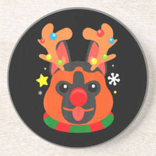 German Shepherd Cute Christmas Coaster