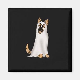 German Shepherd Cute Dog Wearing Ghost Funny Hallo Magnet