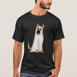 German Shepherd Cute Dog Wearing Ghost Funny Hallo T-Shirt
