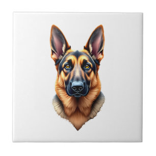 German Shepherd Cute Puppy Dog (1) Ceramic Tile