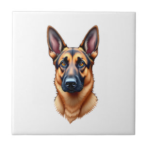 German Shepherd Cute Puppy Dog (3) Ceramic Tile