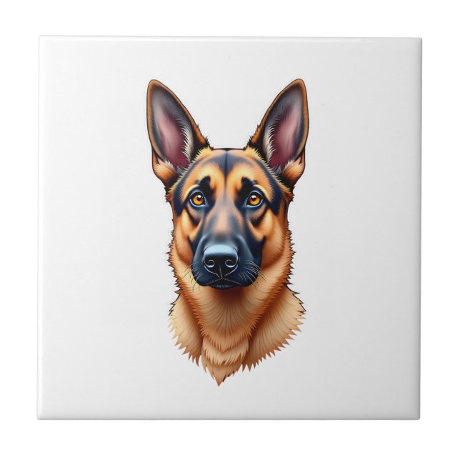 German Shepherd Cute Puppy Dog (3) Ceramic Tile (Front)