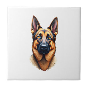 German Shepherd Cute Puppy Dog (4) Ceramic Tile