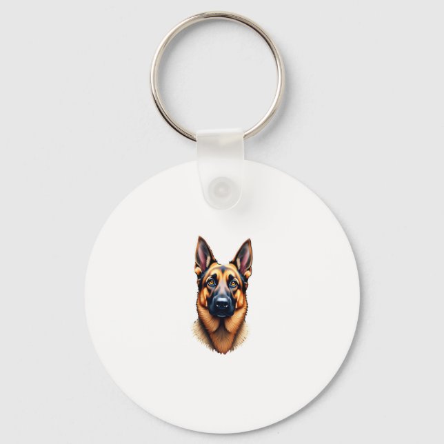 German Shepherd Cute Puppy Dog (4) Key Ring (Front)