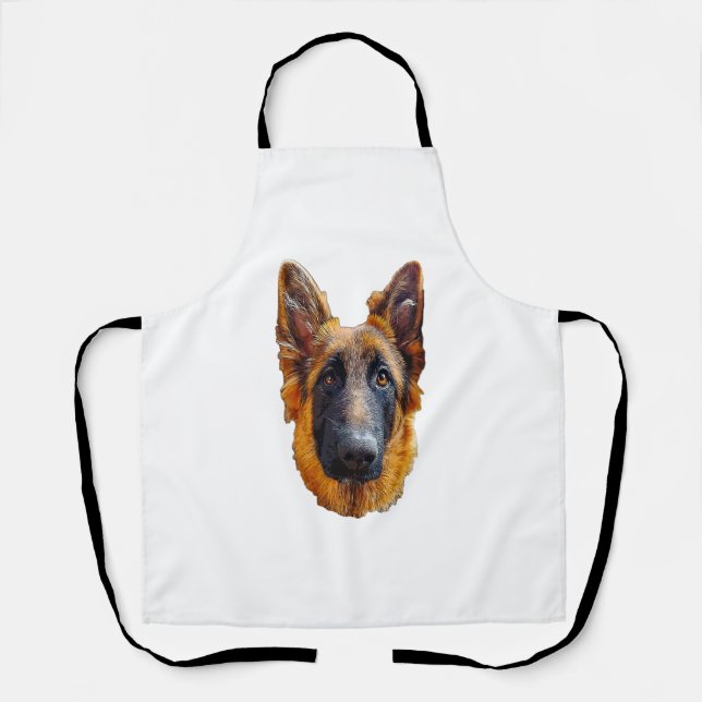 German Shepherd Cute Puppy Dog   Apron (Front)