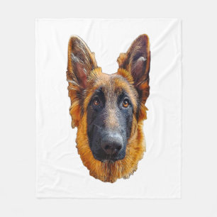 German Shepherd Cute Puppy Dog   Fleece Blanket