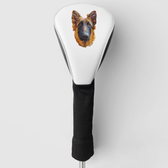 German Shepherd Cute Puppy Dog   Golf Head Cover (Front)