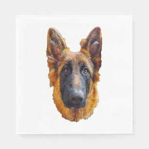 German Shepherd Cute Puppy Dog LSC Napkin