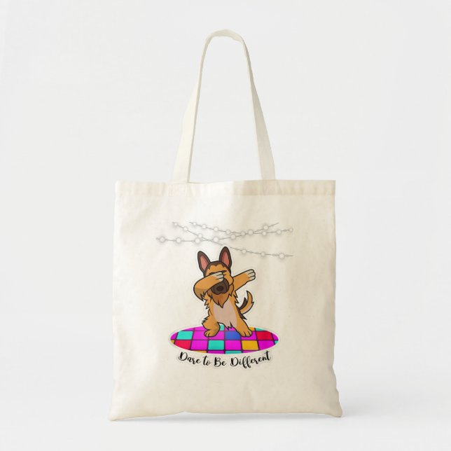 German Shepherd Dabbing Dare to be Different pet d Tote Bag (Front)
