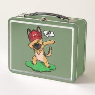 German Shepherd Dabbing Metal Lunch Box