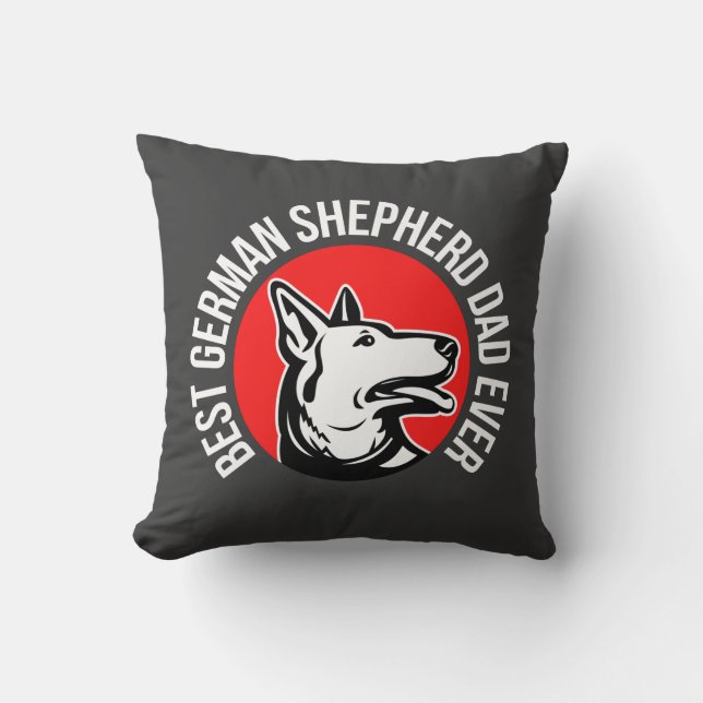 German Shepherd Dad, Dog Dad Cushion (Front)