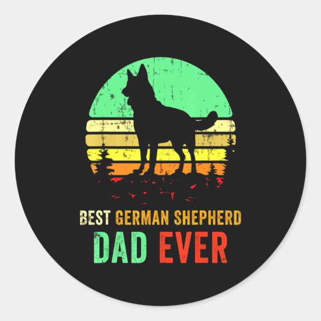 German Shepherd Dad Dog Owner Essential Classic Round Sticker (Front)