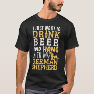 German Shepherd Dad Father's Day Dog Beer T-Shirt