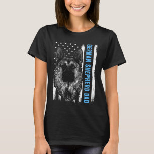 German Shepherd Dad For Men American Flag Dog Dad T-Shirt