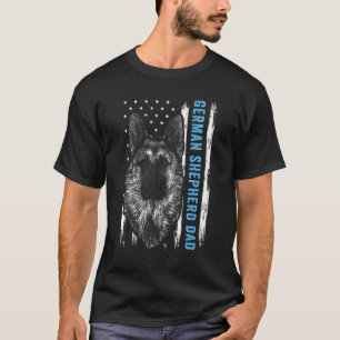 German Shepherd Dad For Men American Flag Dog Dad T-Shirt