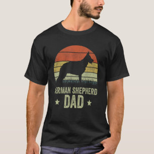German Shepherd Dad For Men Retro Shepherd Dog Da T-Shirt