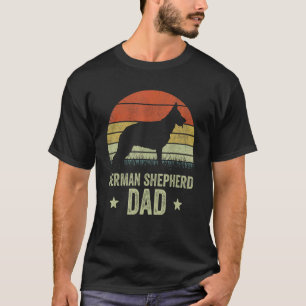 German Shepherd Dad  For Men Retro Shepherd Dog Da T-Shirt