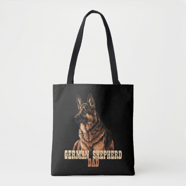 German Shepherd Dad, GSD Owner Dad Tote Bag (Front)