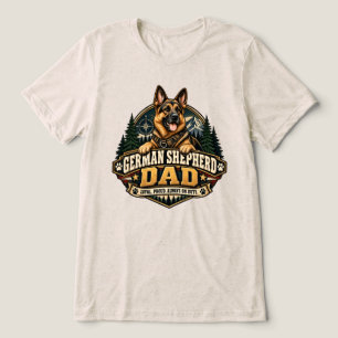 German Shepherd Dad Loyal Vintage Badge Tri-Blend Shirt