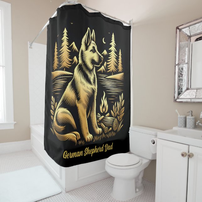 German Shepherd Dad  Shower Curtain (In Situ)