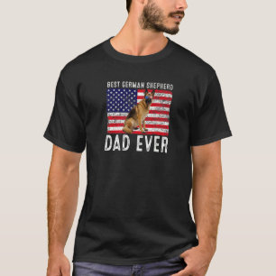 German Shepherd Dad Usa American Flag Dog Owner T-Shirt