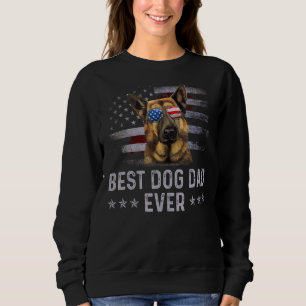 German Shepherd Dad Vintage American Flag Patrioti Sweatshirt