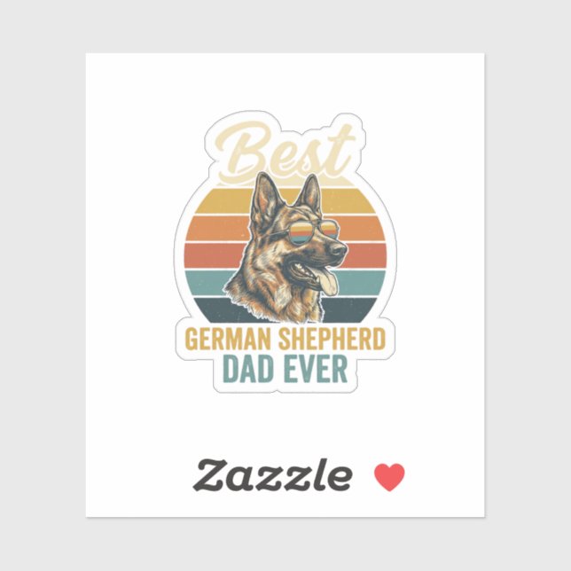 German Shepherd Dad Vintage Sunset Shirt Design (Sheet)