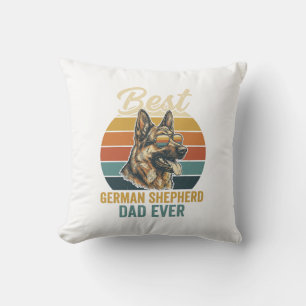 German Shepherd Dad Vintage Sunset Shirt Design Cushion