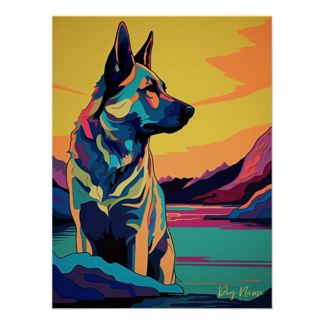 German Shepherd Dog 003 - Bruno Pokopen Poster (Front)