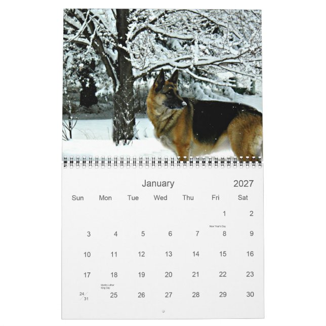 German Shepherd Dog 2013 Calendar (Jan 2027)