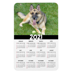 German Shepherd Dog 2021 Custom Calendar Magnet