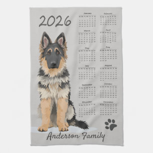 German Shepherd Dog 2026 Tea Towel Calendar