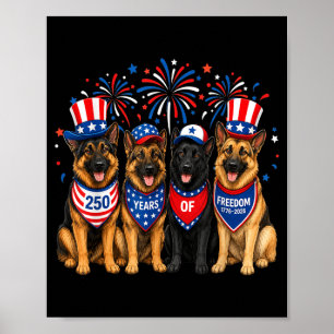 German Shepherd Dog 250 Years Aamerican 1776 2026 Poster