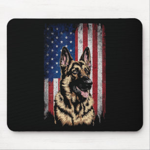 German Shepherd Dog 4th July Patriotic Usa Indepen Mouse Pad